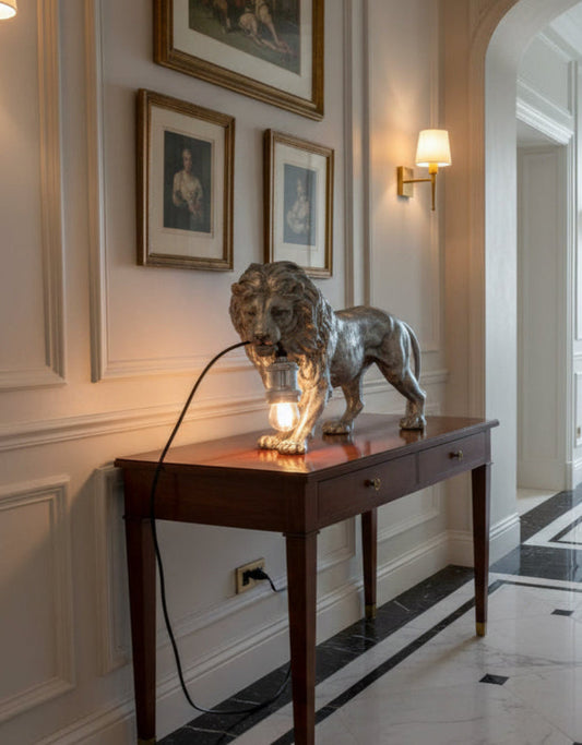 Prowling Lion Table Lamp