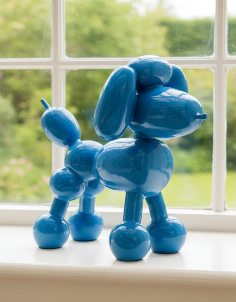 Decorative Blue Balloon Poodle Figure