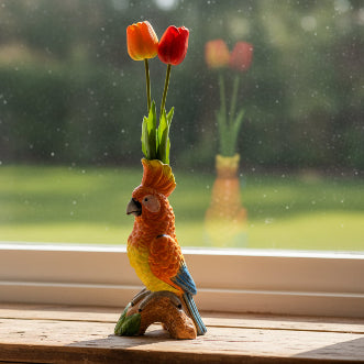 Parrot on a Perch Vase