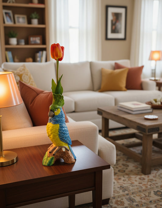 Parrot on a Perch Vase