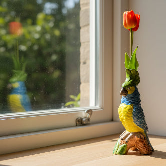 Parrot on a Perch Vase