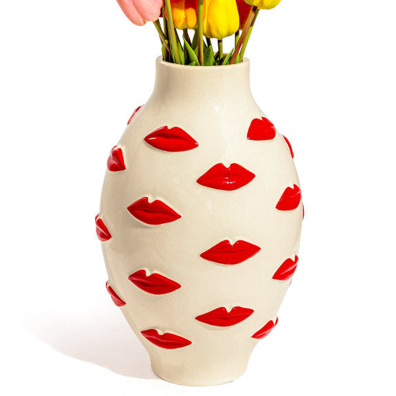 Multi Red Lips Vase