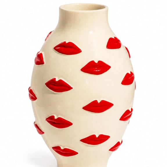 Multi Red Lips Vase