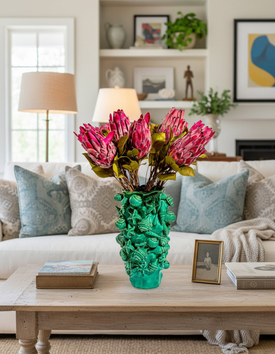 Large Crackle Seashell Vase