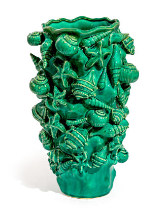 Large Crackle Seashell Vase