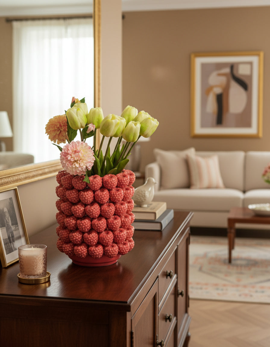 Large Multi Raspberry Vase