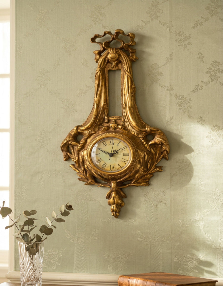 Wall Hanging Ornate Bow Clock