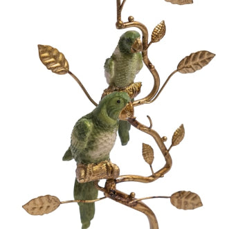 Ornate Branch Parrot Candle Holder