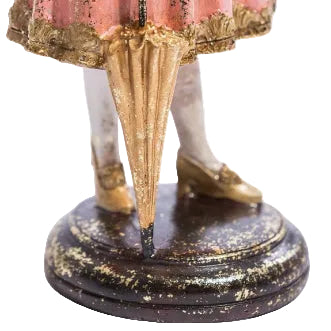 Lady White Rabbit Standing Clock Figure