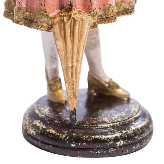 Lady White Rabbit Standing Clock Figure