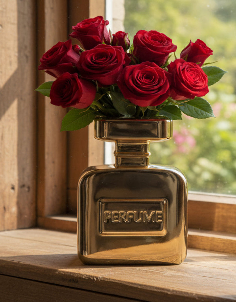 Electro Gold Perfume Bottle Vase