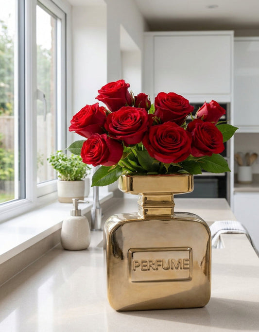Electro Gold Perfume Bottle Vase
