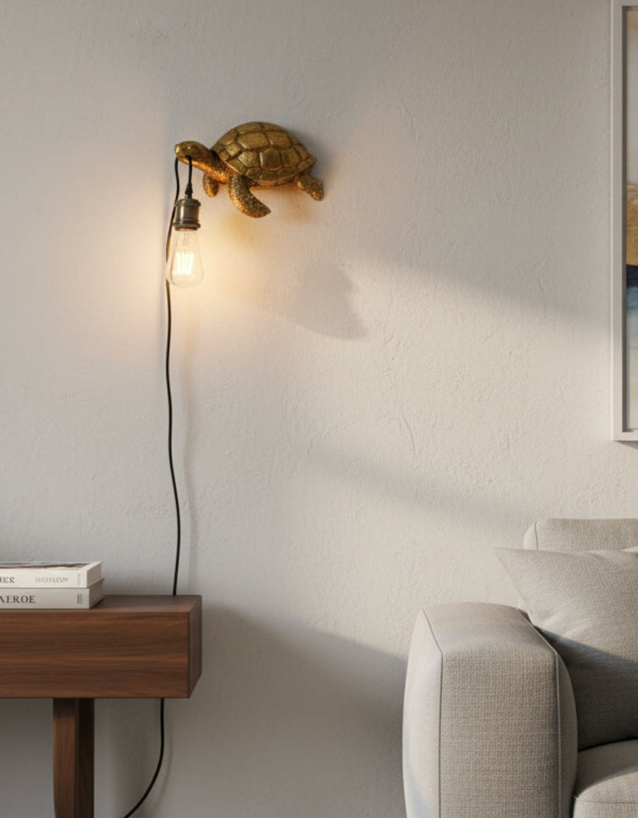 Antique Gold Turtle Wall Light