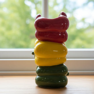 Mixed Peppers Ceramic Stem Vase