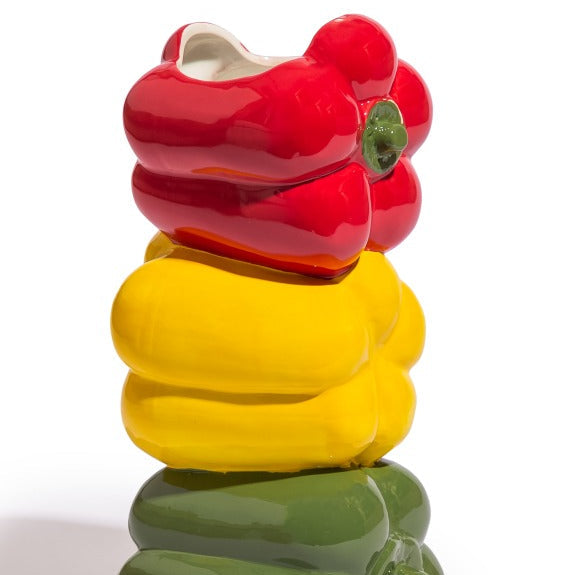 Mixed Peppers Ceramic Stem Vase