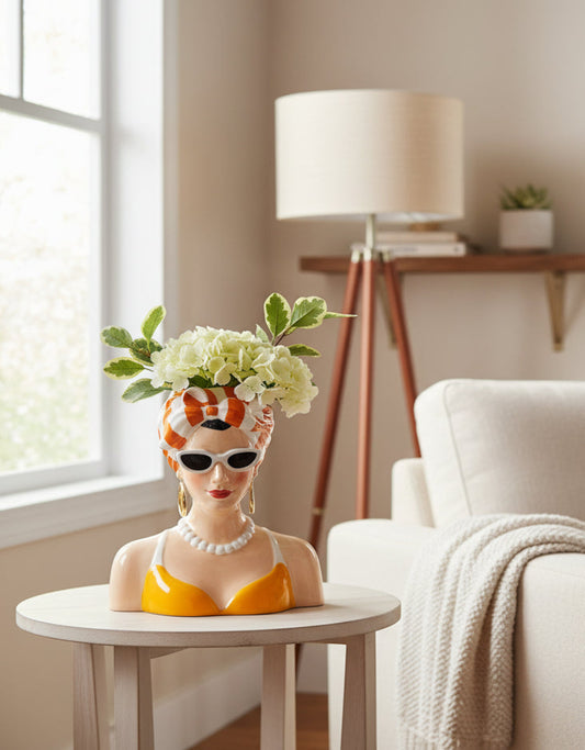 Summer Chic Lady Bust Vase