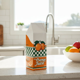Orange Juice Carton Stem Vase