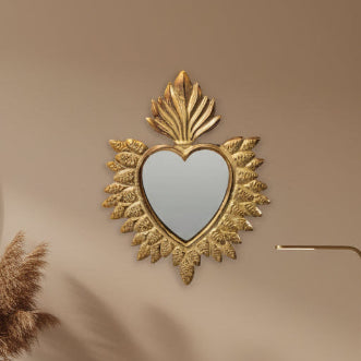 Antique Gold Sacred Heart Wall Mirror