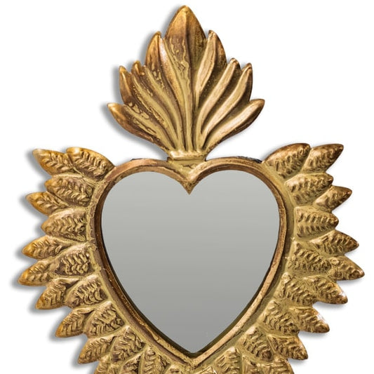 Antique Gold Sacred Heart Wall Mirror