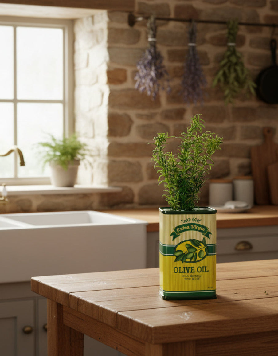 Retro Olive Oil Drum Vase