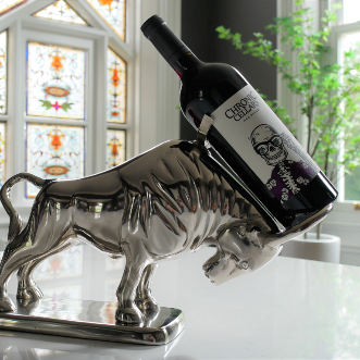 Aluminium Bull Wine Bottle Holder