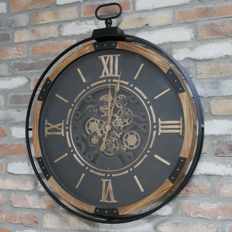 Large Round Wall Cog Clock