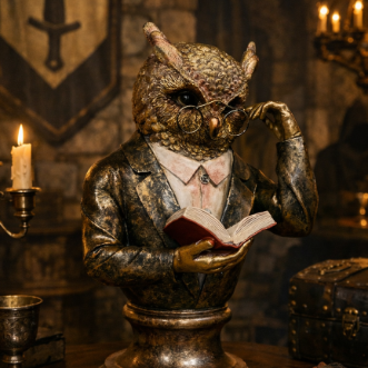 Traitors Library Owl Bust