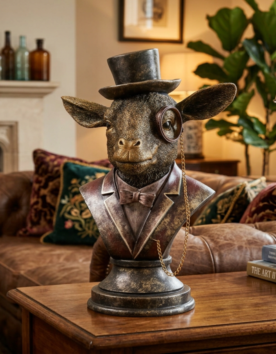Monocle Goat Bust