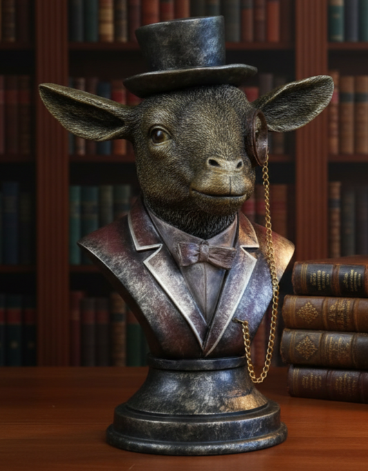 Monocle Goat Bust