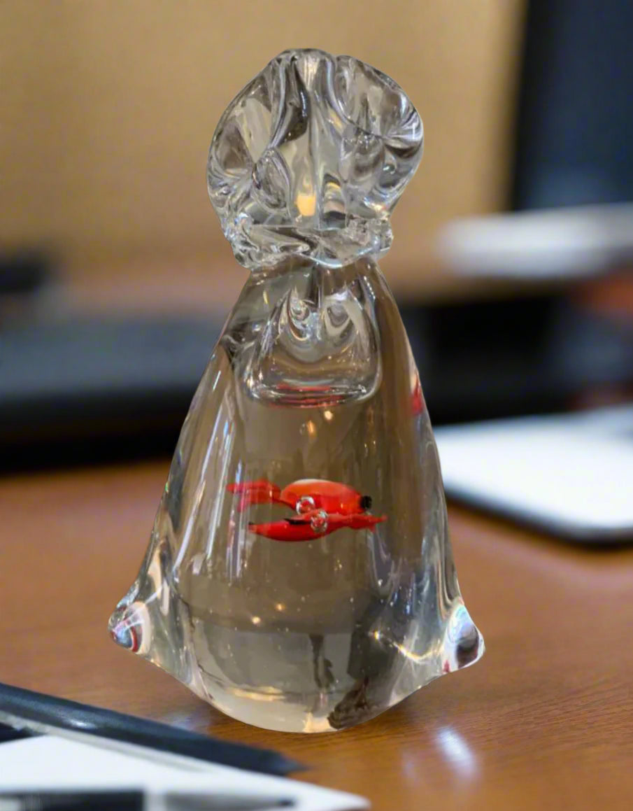 Goldfish in a Glass Bag Paperweight