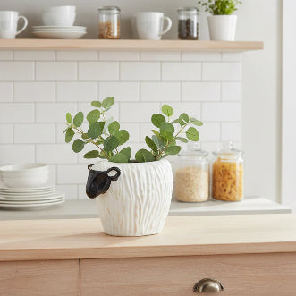 Stoneware Lamb Vase