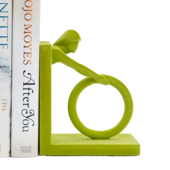 Green Cyclist Bookends