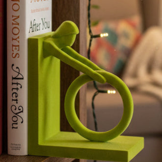Green Cyclist Bookends