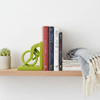 Green Cyclist Bookends