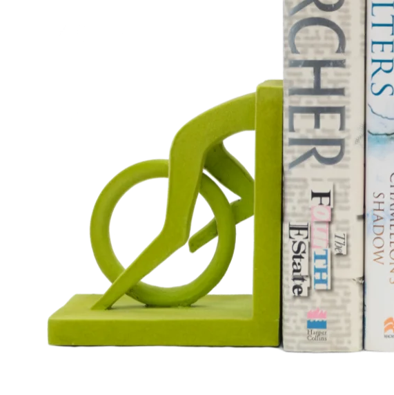 Green Cyclist Bookends