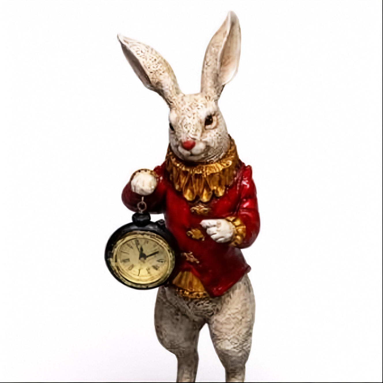 White Rabbit Standing Clock Figure
