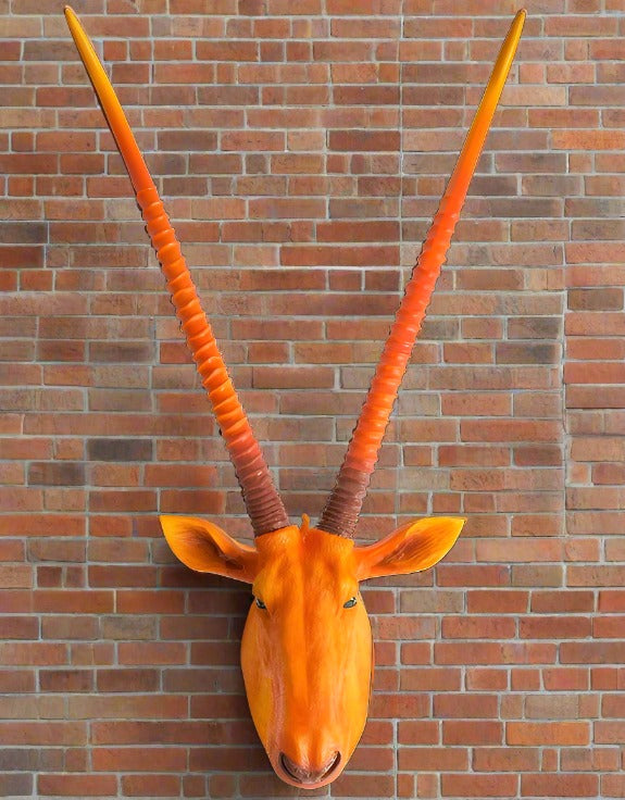 Atomic Orange Antelope Wall Sculpture