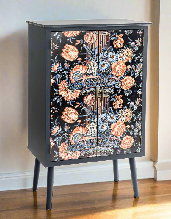 Floral Column Boho Side Cabinet