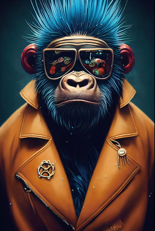 Sunglasses Gorilla Glass Wall Art  - H120 x W80 cm - Holmes and Wilson Ltd