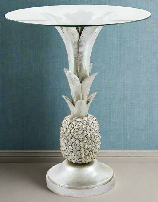 Pineapple Glass Top Side Table