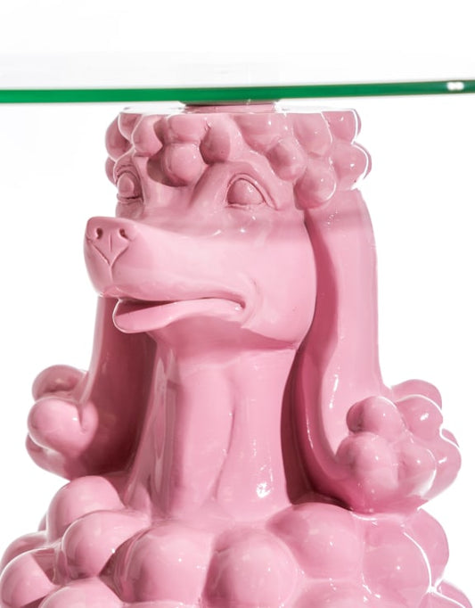 Sitting Pink Poodle Side Table