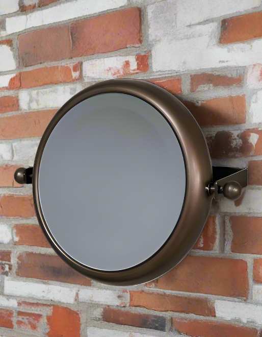 28cm Tiltable Round Metal Wall Mirror